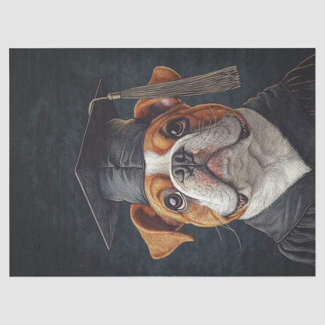 Papel De Seda Decoupage de Graduado Bulldog (Anverso)