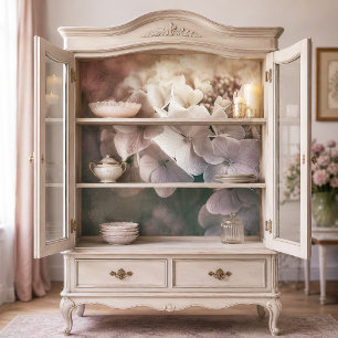Papel De Seda Decoupage de Hortensia Lavanda Cremosa Luminosa