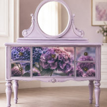 Decoupage de Hortensia Morado Ciruela Vintage