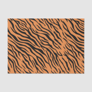 Papel De Seda Decoupage de Impresión Animal Tigre Negro Naranja 