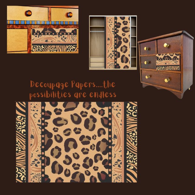 Papel De Seda Decoupage de impresión de animales leopardos (Subido por el creador)