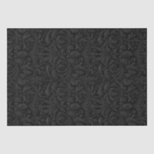 Papel De Seda Decoupage de Jacquard Swirls - Negro y gris