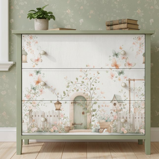 Papel De Seda Decoupage de Jardín Floral (elegant pretty cottagecore cottage garden decoupage tissue paper)