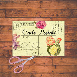 Papel De Seda Decoupage de la antigua floral francesa de postale
