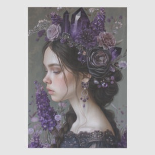 Papel De Seda Decoupage de la era victoriana Lady Floral Headdre