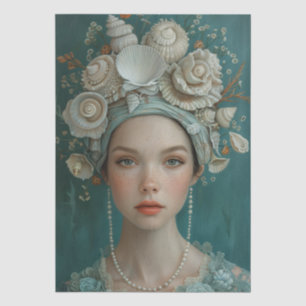 Papel De Seda Decoupage de la era victoriana Lady Floral Sea She