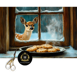 Papel De Seda Decoupage de la escena del ciervo de la ventana de