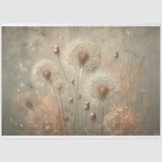 Papel De Seda Decoupage de la Flora Vintage de Dandelion