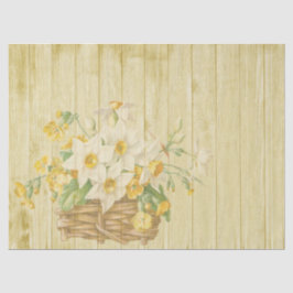 Papel De Seda Decoupage de la Madera Rusa Amarilla y la Canasta 