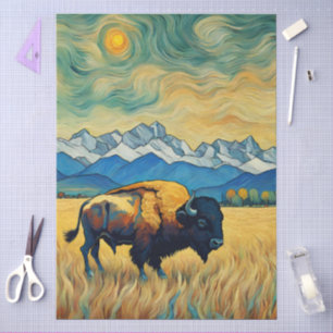Papel De Seda Decoupage de la montaña de Búfalo