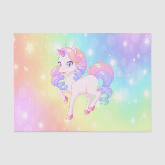 Papel De Seda Decoupage de las Estrellas del Arcoiris de Pony Pa (Anverso)