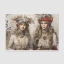 Decoupage de las Viejas Damas Victorianas