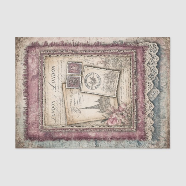 Papel De Seda Decoupage de Londres y Lace (Anverso)