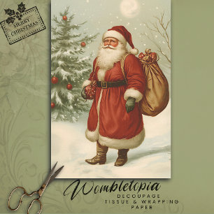 Papel De Seda Decoupage de los Navidades del Viejo Victoriano Sa