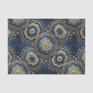 Papel De Seda Decoupage de Lujo Geoda de Ágata Azul Marino + D