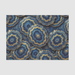 Papel De Seda Decoupage de Lujo Geoda de Ágata Azul Marino + D
