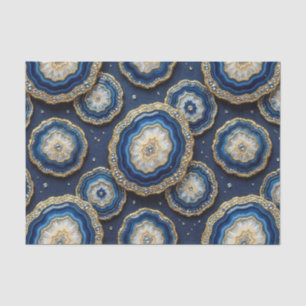 Papel De Seda Decoupage de Lujo Geoda de Ágata Azul Marino + D