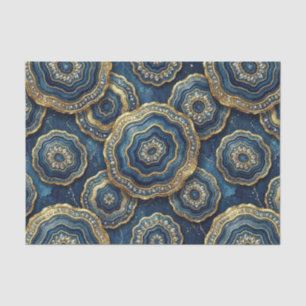 Papel De Seda Decoupage de Lujo Geoda de Ágata Azul Marino + D