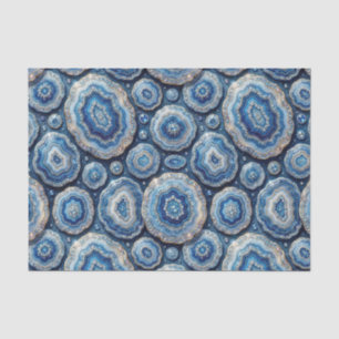 Papel De Seda Decoupage de Lujo Geoda de Ágata Azul Oceánico +