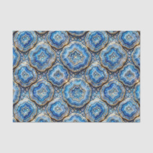 Papel De Seda Decoupage de Lujo Geoda de Ágata Azul Océano + D