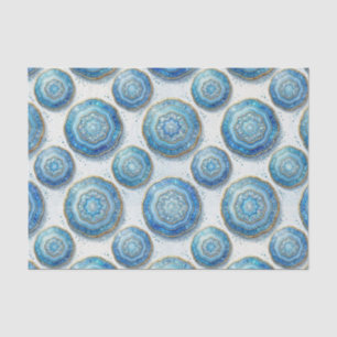 Papel De Seda Decoupage de Lujo Geoda de Ágata Azul Océano + D