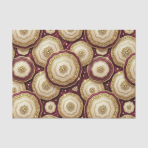 Papel De Seda Decoupage de Lujo   Geoda de Ágata Burgundy + Oro