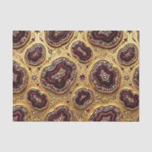 Papel De Seda Decoupage de Lujo Geoda de Ágata Burgundy + Oro
