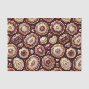 Papel De Seda Decoupage de Lujo Geoda de Ágata Burgundy + Oro