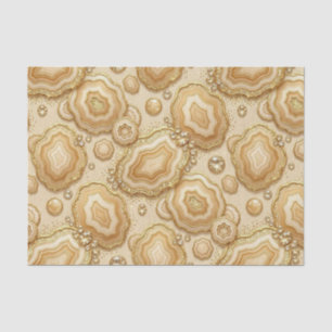 Papel De Seda Decoupage de Lujo Geoda de Ágata Camello + Oro