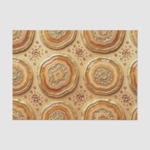 Papel De Seda Decoupage de Lujo Geoda de Ágata Camello + Oro