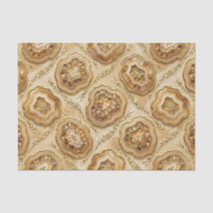 Papel De Seda Decoupage de Lujo Geoda de Ágata Camello + Oro