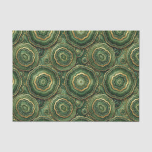 Papel De Seda Decoupage de Lujo Geoda de Ágata Dorada y Verde