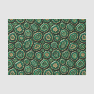 Papel De Seda Decoupage de Lujo Geoda de Ágata Dorada y Verde