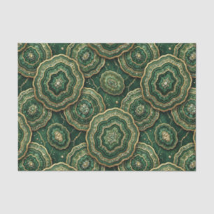 Papel De Seda Decoupage de Lujo Geoda de Ágata Dorada y Verde