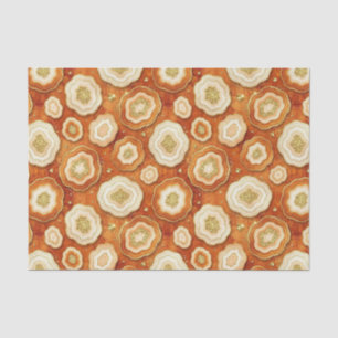 Papel De Seda Decoupage de Lujo Geoda de Ágata Naranja Quemada