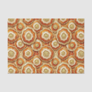 Papel De Seda Decoupage de Lujo Geoda de Ágata Naranja Quemada