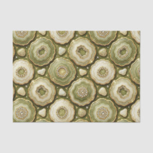 Papel De Seda Decoupage de Lujo   Geoda de Ágata Oliva Verde + D