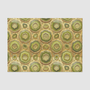 Papel De Seda Decoupage de Lujo Geoda de Ágata Oliva Verde + D