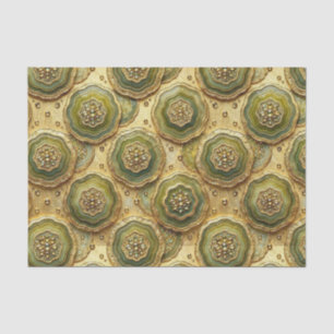 Papel De Seda Decoupage de Lujo Geoda de Ágata Oliva Verde + D