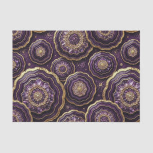 Papel De Seda Decoupage de Lujo Geoda de Ágata Púrpura + Dorad