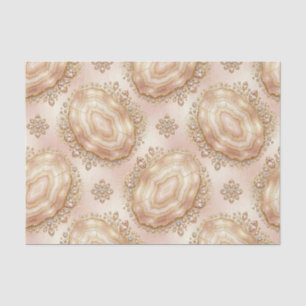 Papel De Seda Decoupage de Lujo Geoda de Ágata Rosa Dorada + D
