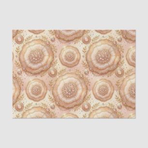 Papel De Seda Decoupage de Lujo Geoda de Ágata Rosa Dorada + O