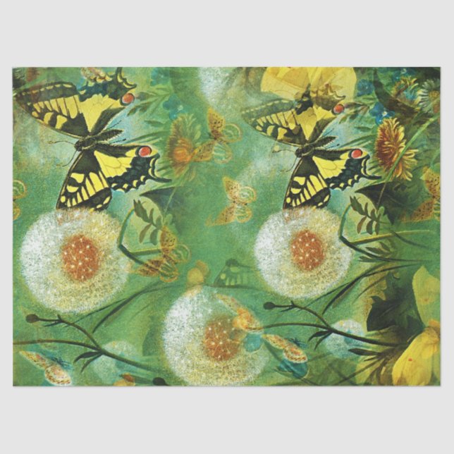 Papel De Seda Decoupage de mariposas antiguas y delirios (Anverso)