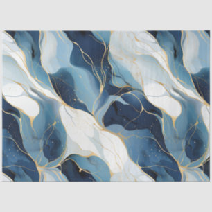 Papel De Seda Decoupage de mármol azul marino