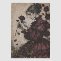 Decoupage de niña fantástica victoriana de época d
