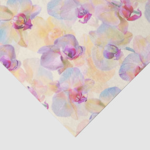 Papel De Seda Decoupage de orquídea de crema