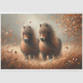 Papel De Seda Decoupage de otoño en Shetland Pony