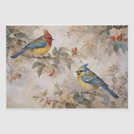Papel De Seda Decoupage de Pájaros y Ramas