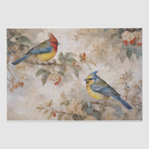 Papel De Seda Decoupage de Pájaros y Ramas