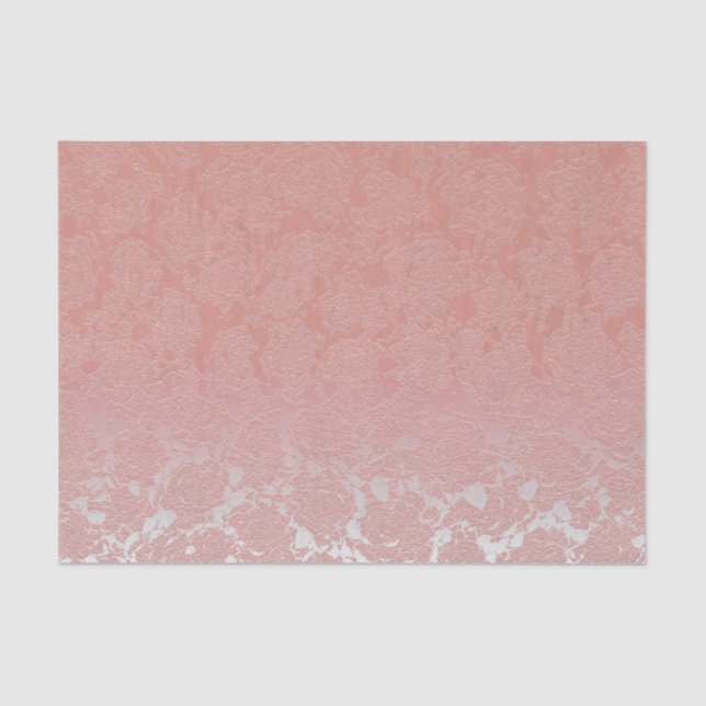 Papel De Seda Decoupage de patrón de suculento rosa elegante de  (Anverso)